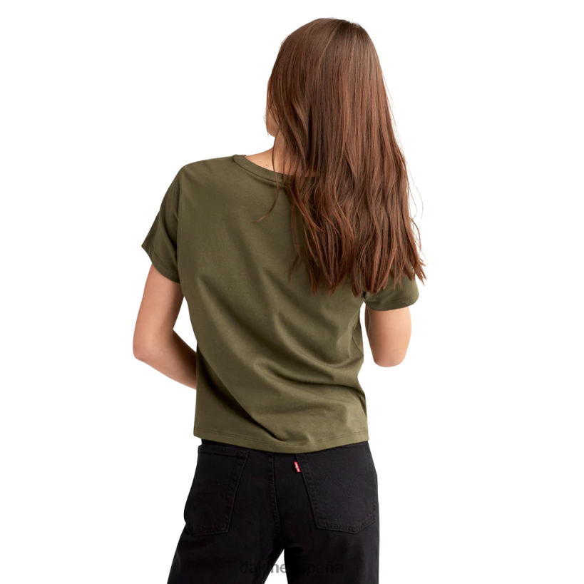 camiseta de manga corta con rieles apilados aceituna Dakine mujer ropa 2VTF0X342 - Image 2