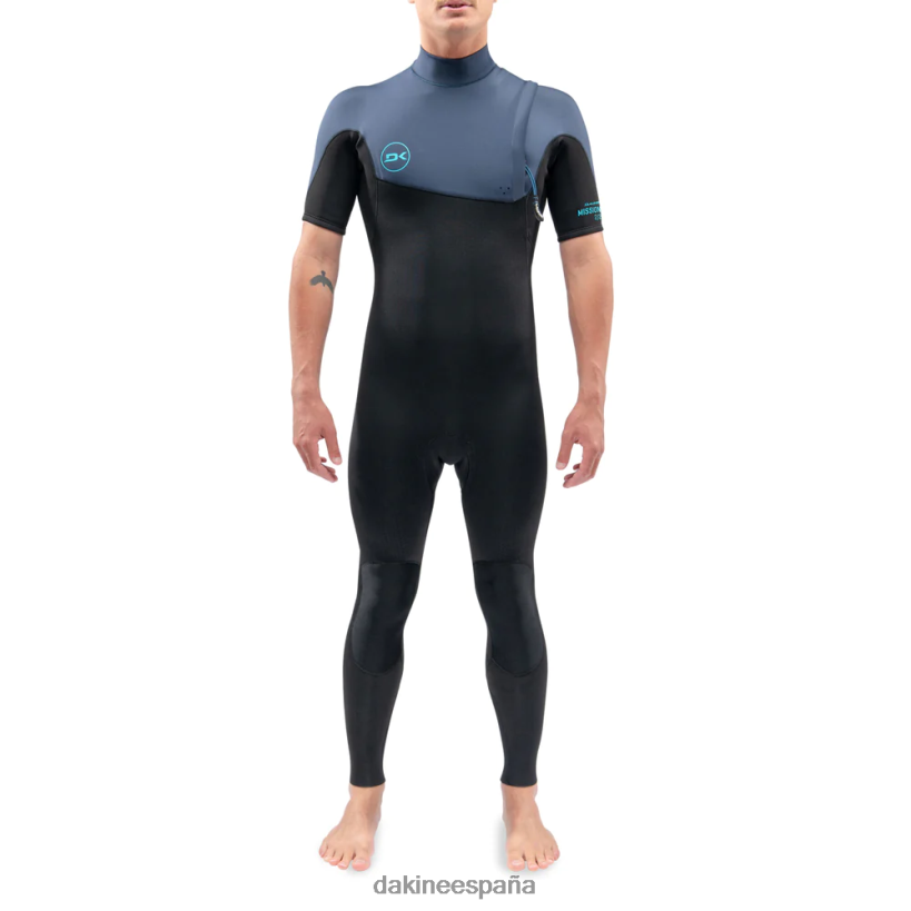 Traje de neopreno completo de manga corta sin cremallera Mission 2/2 mm azul negro Dakine hombres ropa 2VTF0X100 - Image 1