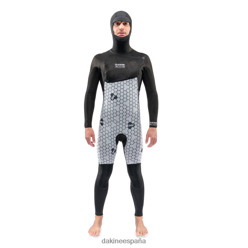 traje de neopreno con capucha y cremallera en el pecho de misión 4/3 mm negro Dakine hombres ropa 2VTF0X88 - Image 5