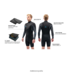 Traje de neopreno corto Quantum de manga larga con cremallera en el pecho de 2/2 mm f/l Gris oscuro Dakine hombres ropa 2VTF0X103 - Image 5