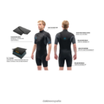 Traje de neopreno Quantum Shorty con cremallera en el pecho de 2/2 mm f/L negro Dakine hombres ropa 2VTF0X95 - Image 5