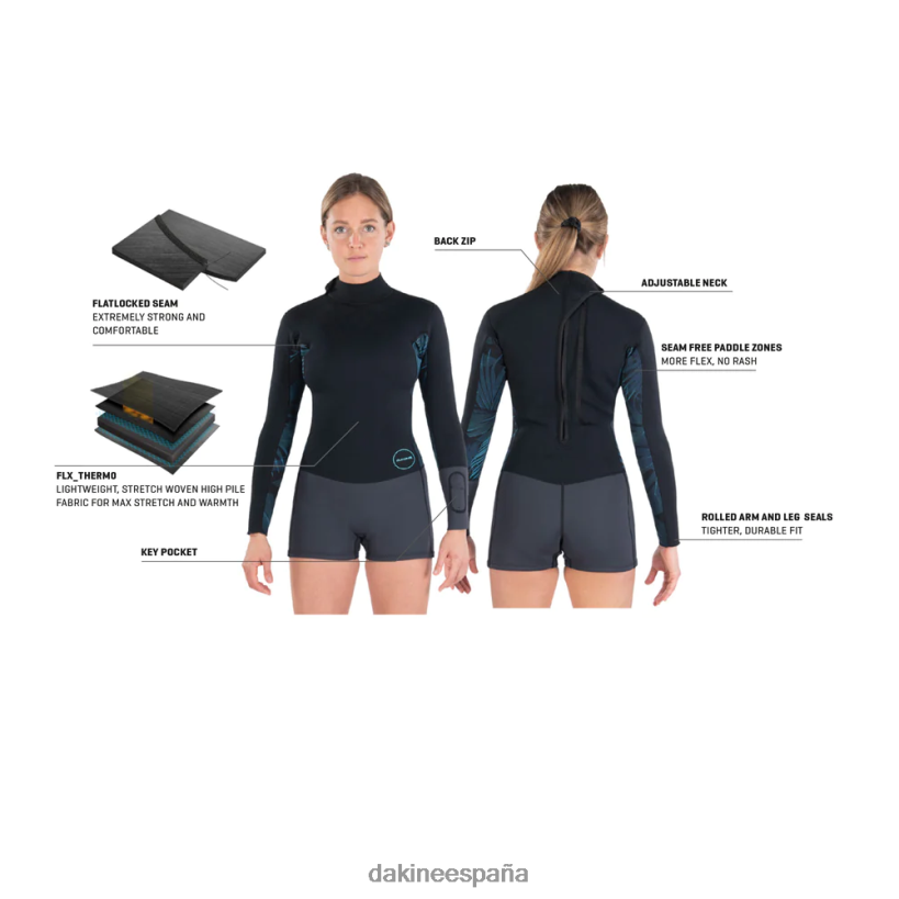 traje de primavera de manga larga misión 2mm negro Dakine mujer ropa 2VTF0X749 - Image 5